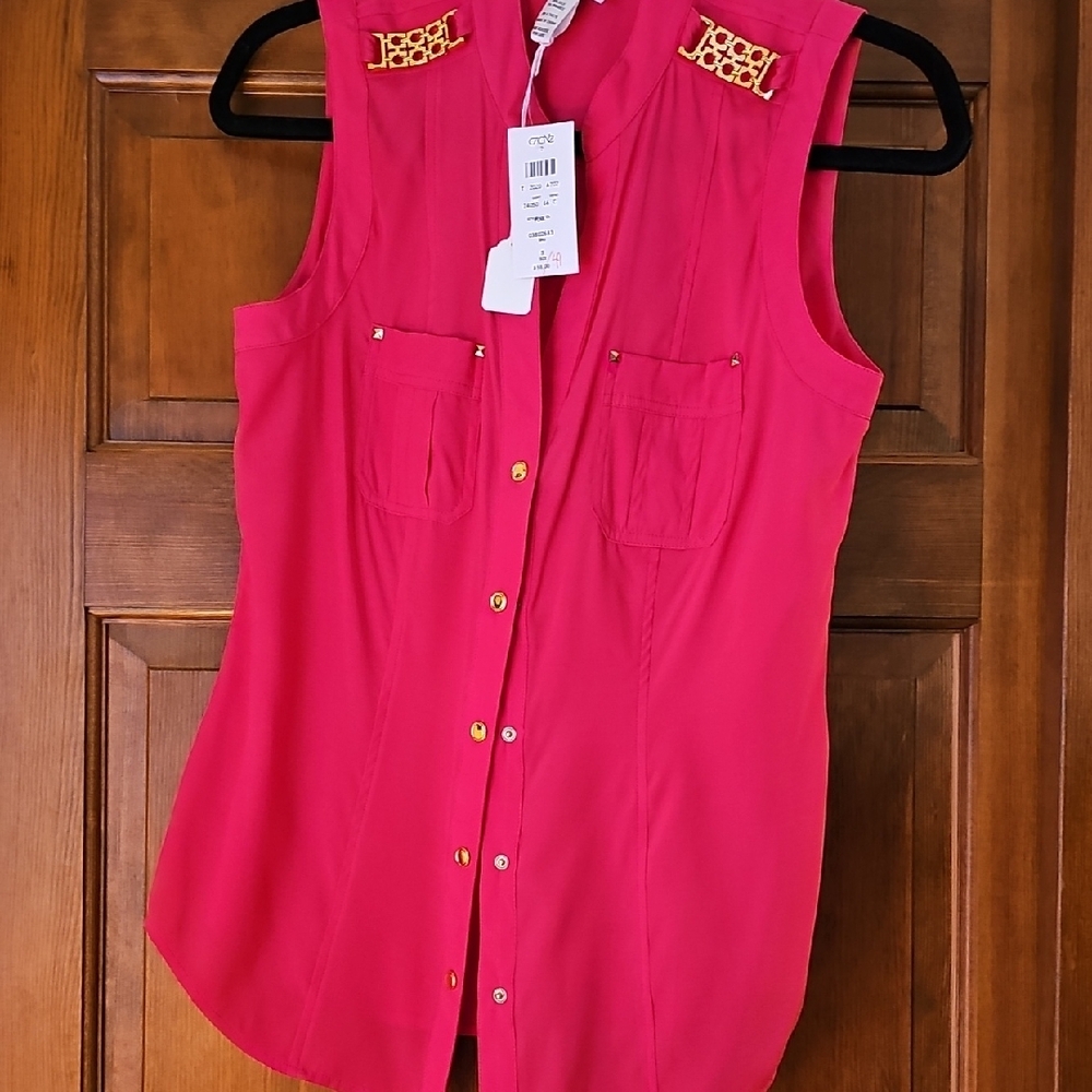 Women's Pink Sleeveless Top